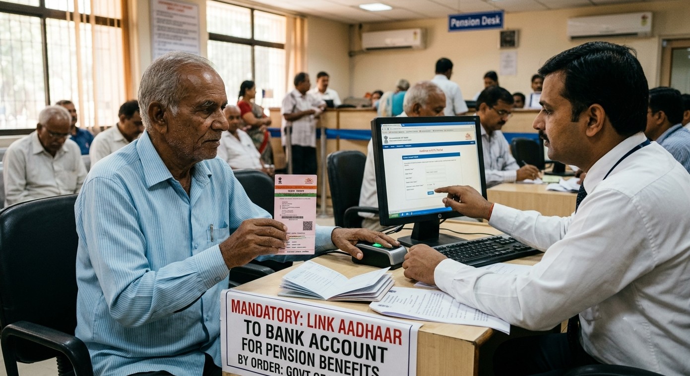 Aadhaar-Bank Linkage Mandatory for Pension Benefits; 3.35 Lakh Yet to Complete Process